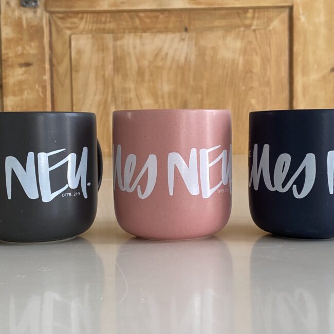 Tasse „alles neu“ Rosa| Jahreslosung 26
