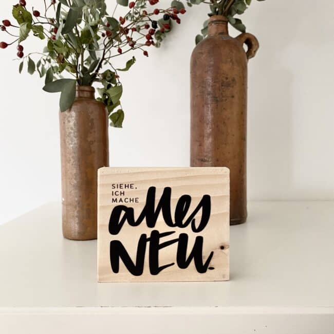 Minischild „alles neu“ schwarz| Jahreslosung 2026
