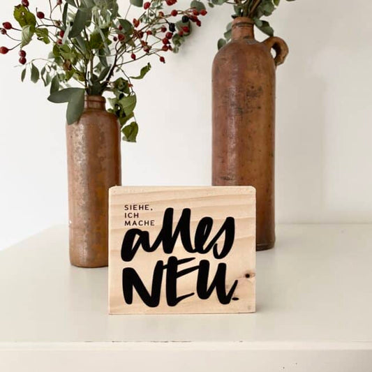 Minischild „alles neu“ schwarz| Jahreslosung 2026